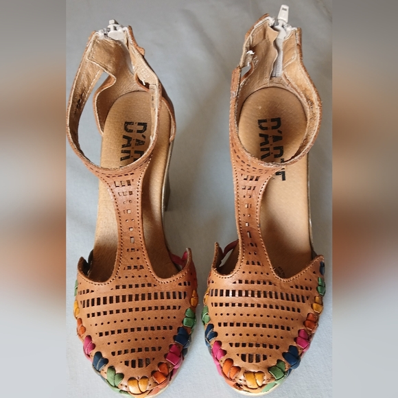 Tan Women's Heeled Sandals - Picture 3 of 6